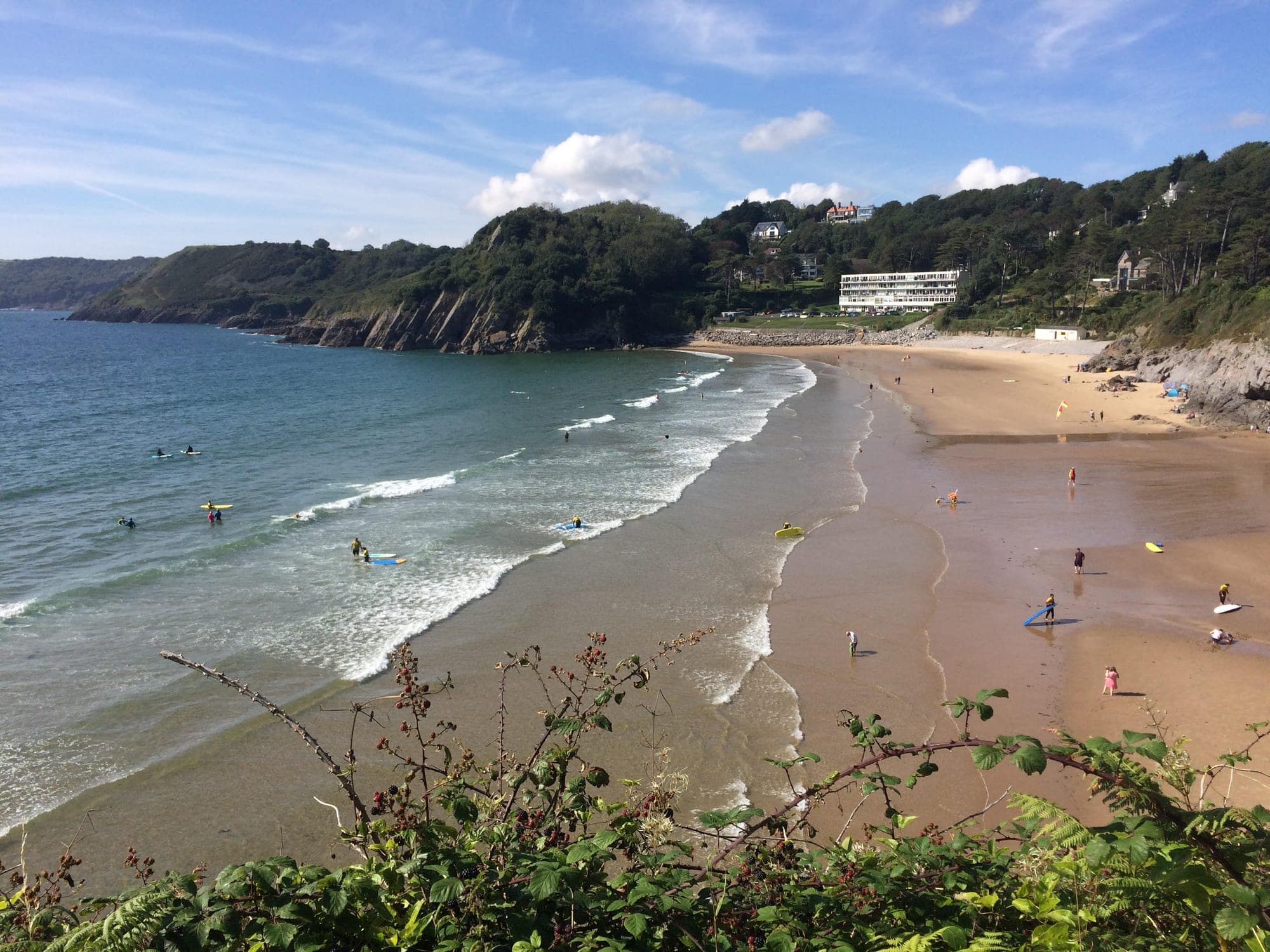 Caswell Bay beach with Redcliffe Apartments in the background